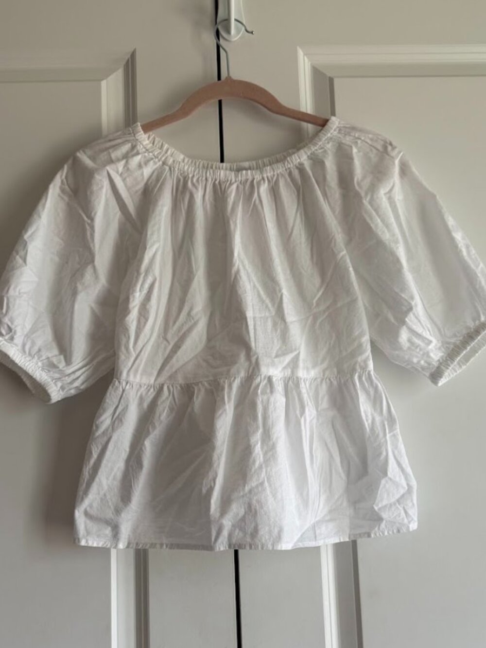 old navy workwear blouse - white poplin - size xs
